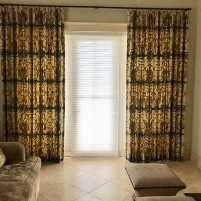 pair of window treatments with hardware $225 
106 X 48"
2 pair available