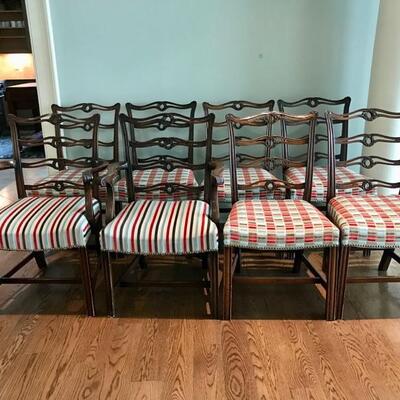 set of 8 19th century Chippendale style dining chairs imported from England $4,800
originally $16,500