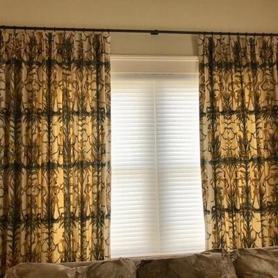pair of window treatments with hardware $225 
106 X 48"
2 pair available