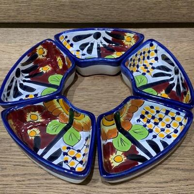 (5) Painted Ceramic Appetizer Tray