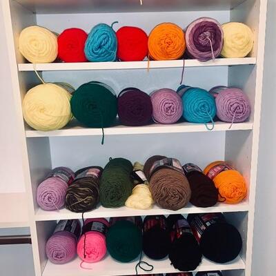 A Lot of Yarn on Shelves, as pictured
