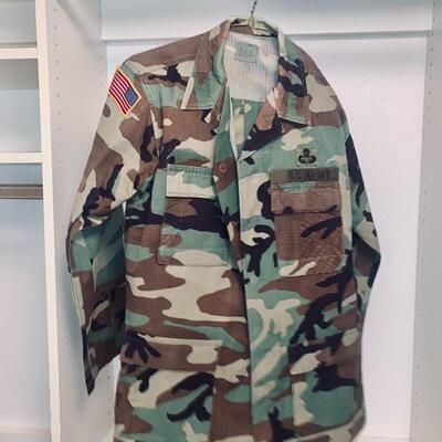 Fatigues Jacket with USA Flag