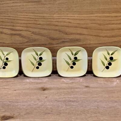 (4) Square Ceramic Appetizer Plates