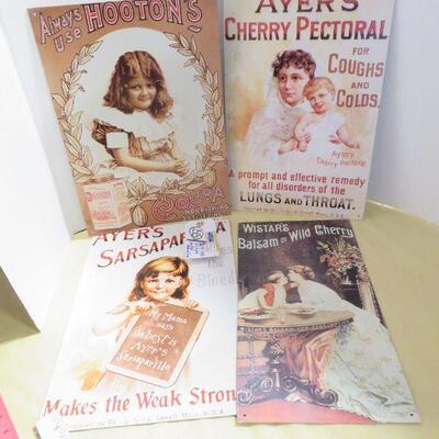 1993 Tin Metal Advertising Signs LOT