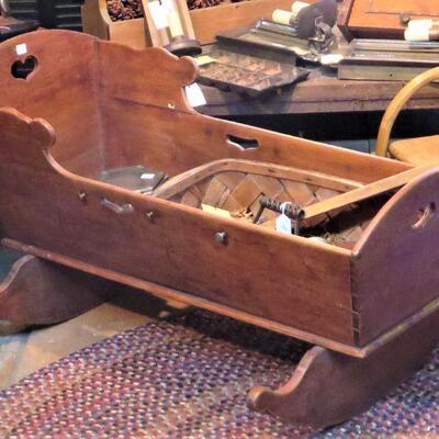Antique Baby Rocking Cradle