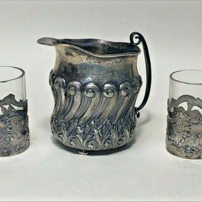 ME1045 STERLING SILVER CREAMER AND SHOT CUPS	BIN	https://www.ebay.com/itm/115016446486		 $99.99 
