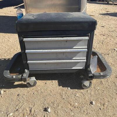 #1090 â€¢ Tool Box Creeper. 3 Drawer Tool Box Creeper