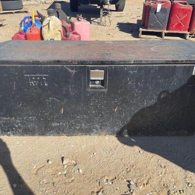 #1085 â€¢ Truck Tool Box Full Of Wood The Box is 45â€ Wide, With Mounting Tabs Itâ€™s 52â€ And the Box Is 20â€ Deep 