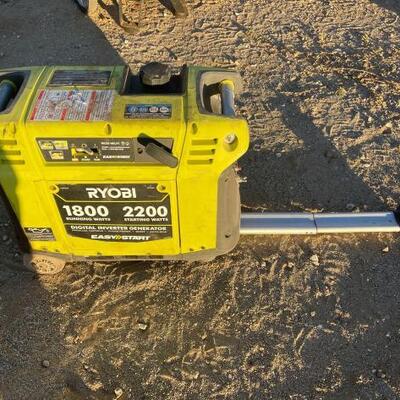 #1005 â€¢ Ryobi Generator: 1800 Running Watts & 2200 Starting Watts. 