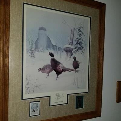 National Parks Series â€œWinter Wonderâ€  framed print with stamp & medal