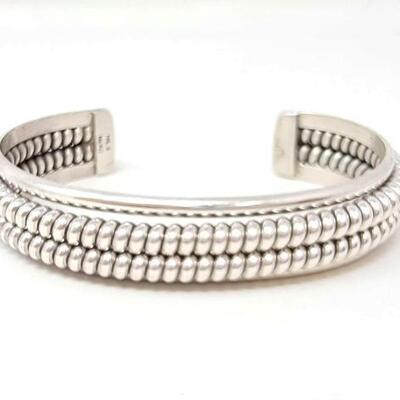 #642 â€¢ Vintage Native American Navajo Double Coil Sterling Silver Cuff. Weighs Approx 38.0g Approx Cuff Size 2.5" Approx Width...
