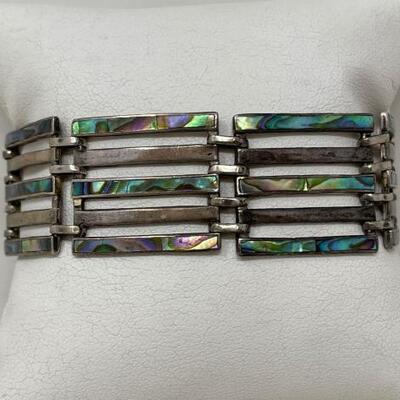 #952 â€¢ Vintage Sterling Silver Bracelet 27.5 . length approx 7.5"