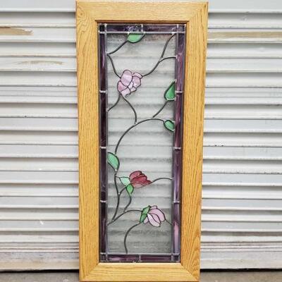#2926 â€¢ Stained Glass Panel: Stained Glass Panel Measurements: 32"Ã—14". 