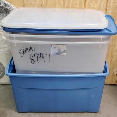 #2897 â€¢ Storage Containers" Storage Containers 4 of Containers Approximate Measurement: 19" Ã— 19.5" Ã— 35"