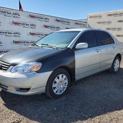Year: 2003
Make: Toyota
Model: Corolla
Vehicle Type: Passenger Car
Mileage: 143939
Plate: 5JSN895
Body Type: 4 Door Sedan
Trim Level: CE;...