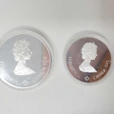 #1187 â€¢ 1974 Canadian 5 Dollar and 10 Dollar Silver Coin