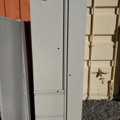 #30010 â€¢ Metal Wardrobe: Measures Approx: 24" x 24" x 69". 