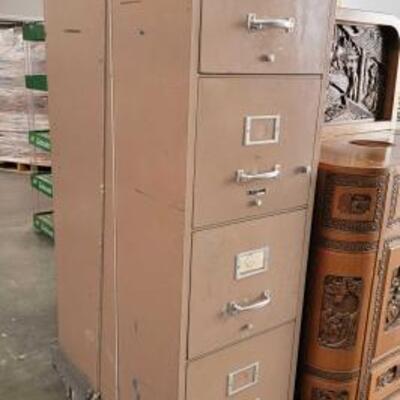 #10006 â€¢ Underwrites Laboratories Insulated Filing Cabinet. Serial Number: 719344 Measures approx 17" x 30" x 54"...