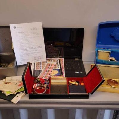 #5566 â€¢ Assortment of Costume Jewlery, Stamps, Humor Cards and More!