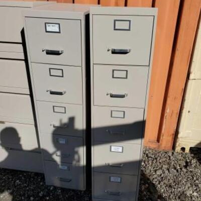 #30008 â€¢ 4 Filing Cabinets: All Measures Approx: 15" x 26" x 60". 