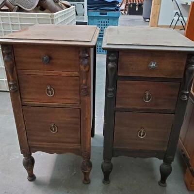 #2942 â€¢ Wooden Side Tables: Wooden Side Table Measurements: Height: 29.5" Length: 16" Width: 17.5"