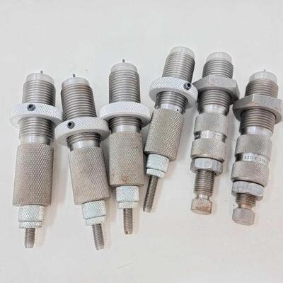 #2620 â€¢ (6) Reloading Dies: Included 300 Wby., 308 Norma, 358 Norma, JAX 308 Mag Sizer and JAX 308 Norma Mag Seater.
