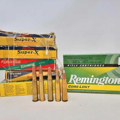 #2102 â€¢ Assortment of 76 Rounds of 243 WIN, 30-40 Krag, 8m/m Mauser and 300 Savage