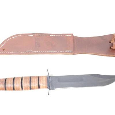 #2566 â€¢ KA-BAR U.S.M.C. 7" Fighting Knife blade measures approx 7"