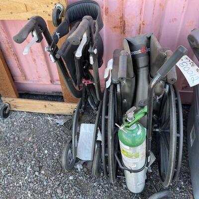 #80012 â€¢ Wheel Chair With Oxygen Tank and Walker