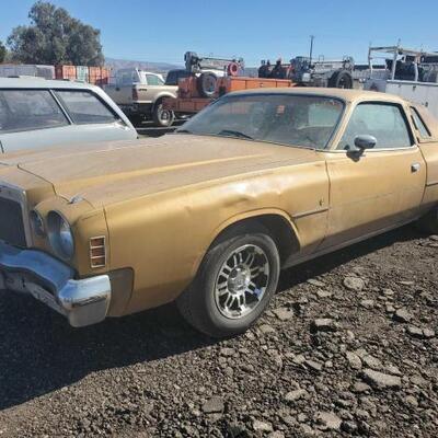 #82 â€¢ 1975 Chrysler Cordoba: #82 â€¢Vin : SS22K5R323819
Plate:  2SNX022
Mileage:  72,879

Doc Fee:  $70
DMV Registration Fee:  $146...