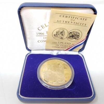 #1380 â€¢ 2006 Upland Centennial Medallion. #813/1000, Certificate Of Authenticity