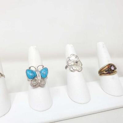 #920 â€¢ 5 Vintage Sterling Silver Rings 16.2g Weighs Approx 16.2g Ring Sizes 5.5-9. 