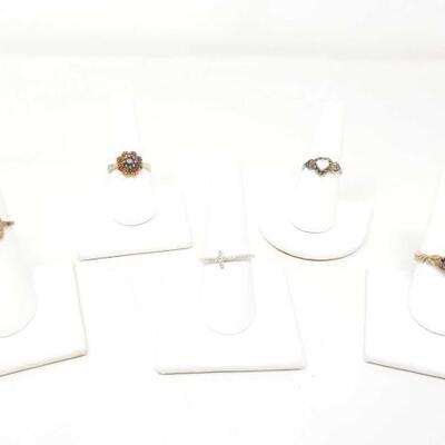 #918 â€¢ 5 Vintage Sterling Silver Rings 5 Vintage Sterling Silver Rings, Size Range 8-9