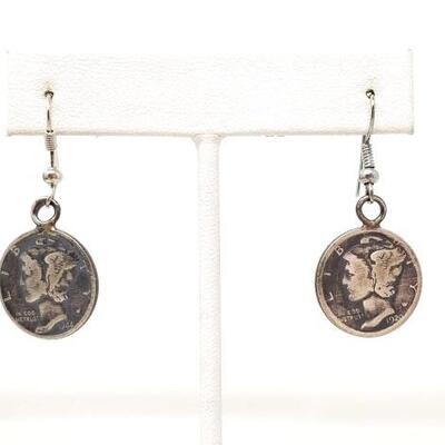#650 â€¢ Unbelievable Native American Navajo Old Coin Sterling Silver Earring Set. Weighs 5.5g.