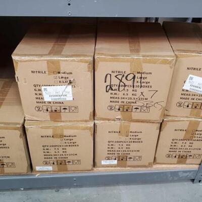 #2891 â€¢ Nitrile Gloves: Approximately 7 Boxes of Nitrile Gloves Size: Large.