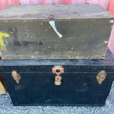 #80026 â€¢ Vintage Chests: Measurements Are Approximately 16â€ x 32â€ x 12â€ and 20â€ x 21â€ x 36â€