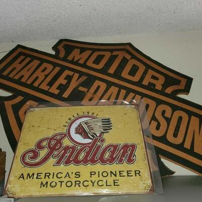 #5158 â€¢ Harley-Davidson Sign and Indian Motorcycle Sign