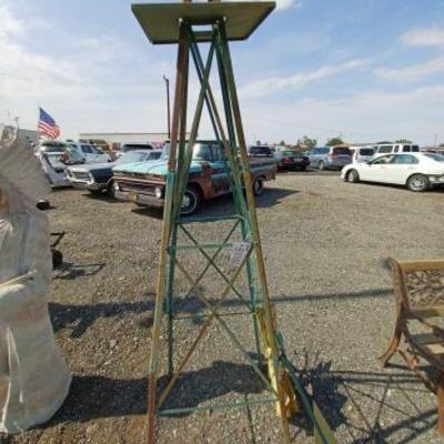 #80008 â€¢ Metal Windmill. Measures Approximately: 22"Ã—22"Ã—84".