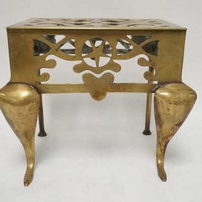 1243	BRASS FIREPLACE TRIVET 15 IN X 10 1/2 IN, 12 IN H 

