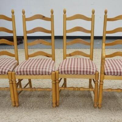 1190	SET OF FOUR LADDER BACK CHAIRS, ONE ARM & THREE SIDES
