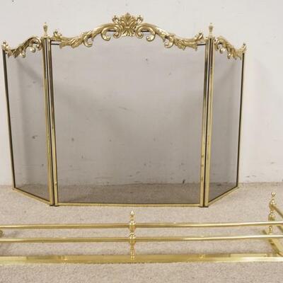 1251	BRASS FENDER & FIRE SCREEN, FENDER IS 43 1/2 IN W 
