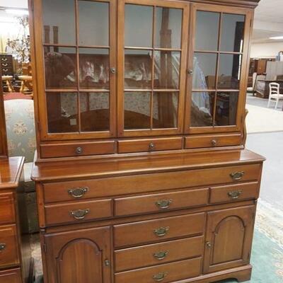 1231	LEWISBURG SOLID CHERRY STEP BACK CUPBOARD *LEWISBURG CHAIR & FURNITURE CO. INDEPENDENCE HALL PENNSLYVANIA HOUSE REPRODUCTION,...