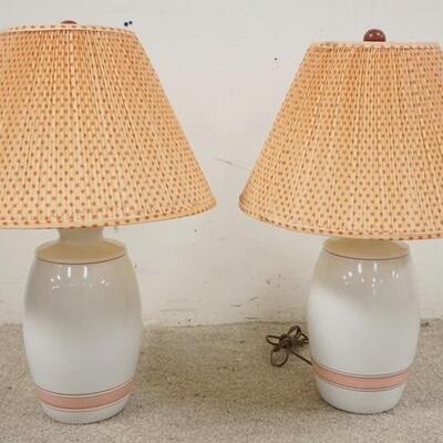 1250	PAIR OF CERAMIC LAMPS 26 1/2 IN W 
