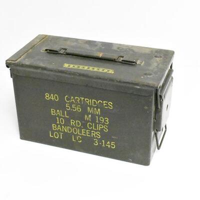 Vintage Metal Military Ammo Box