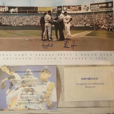 Nolan Ryan Final Game Litograph #153/500, COA
