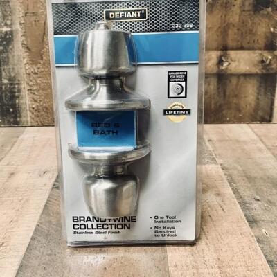 Stainless, Bed & Bath Door Knob by Defiant is NIP