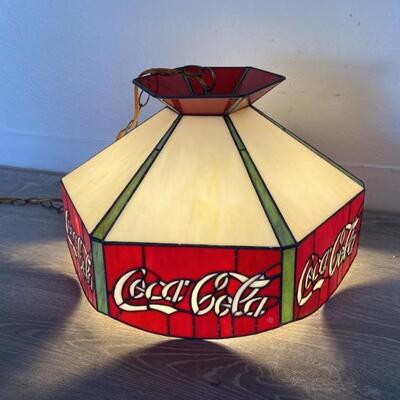 Stained Glass Coca Cola Hanging Light