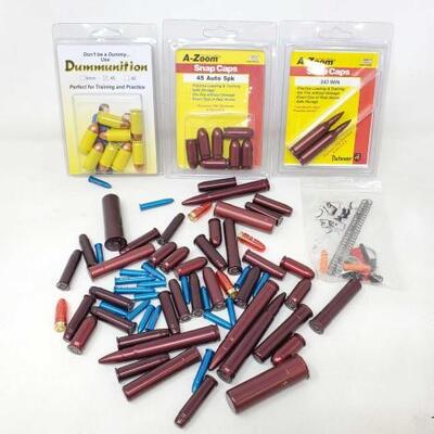 #1822 â€¢ Assortment of Snap Caps Includes .45 Auto, 243 WIN, 410, 22 LR, 20GA, 28GA and More!c