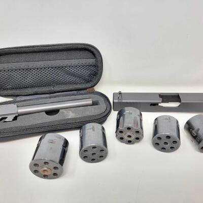 #1862 â€¢ (5) .22 Revolver Cylinders, Glock 19 9Ã—19 Slide, Glock 34 Compatible Barrel