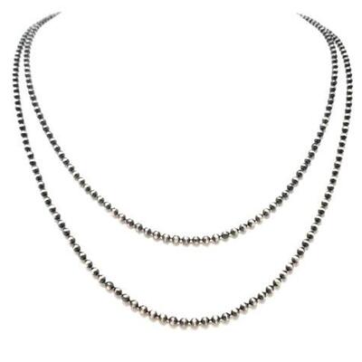 #692 â€¢ (2) Sterling Silver Beaded ChainsMeasure: 16" & 18". 
